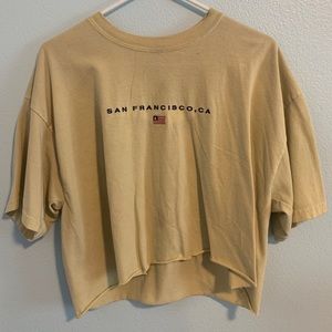 Oversized yellow crop top